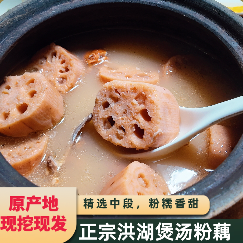 【顺丰包邮】洪湖莲藕煲汤粉藕带泥发货新鲜莲藕