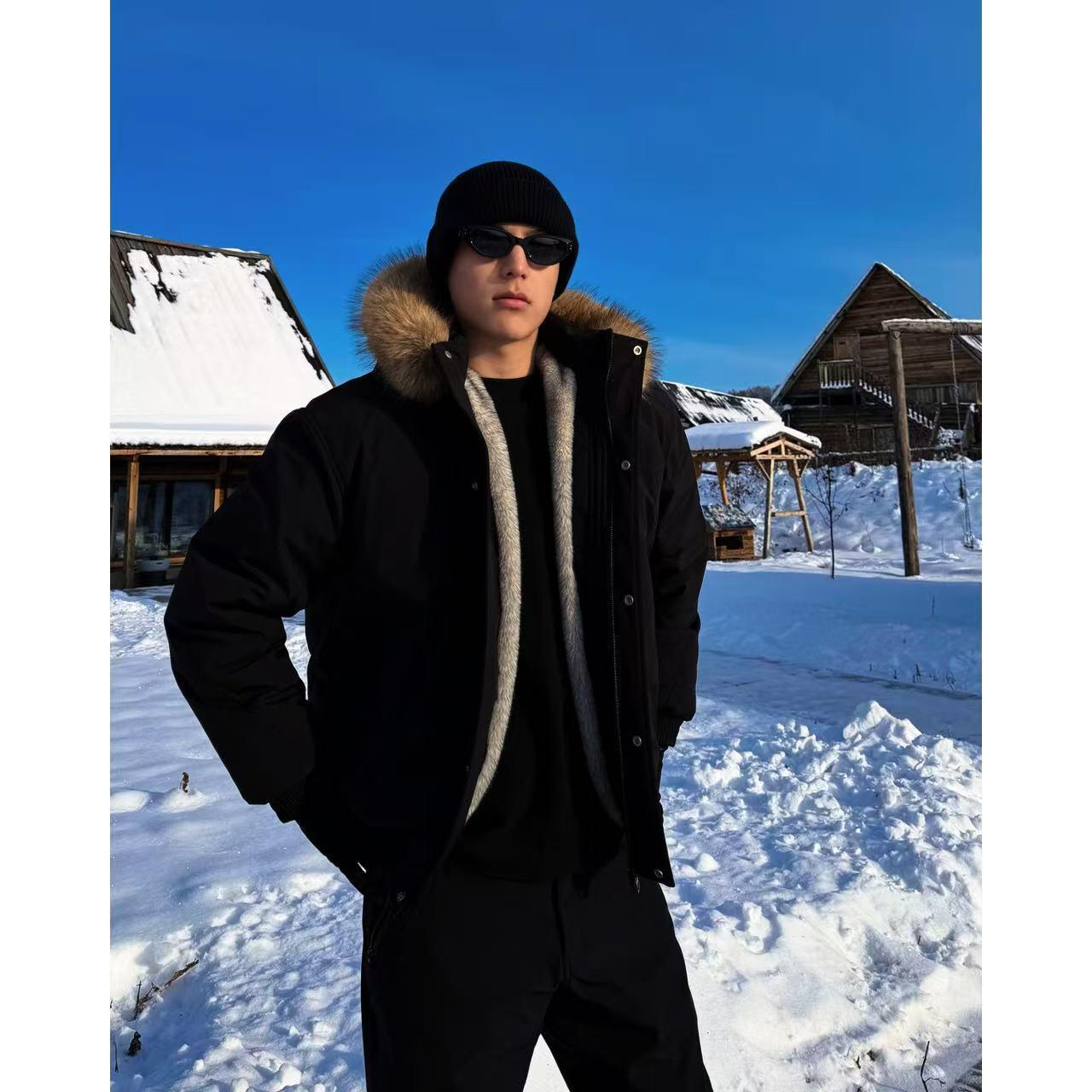 【西博】雪豹90白鸭绒座山雕羽绒服三防抗寒1200g水貂毛羽绒外套