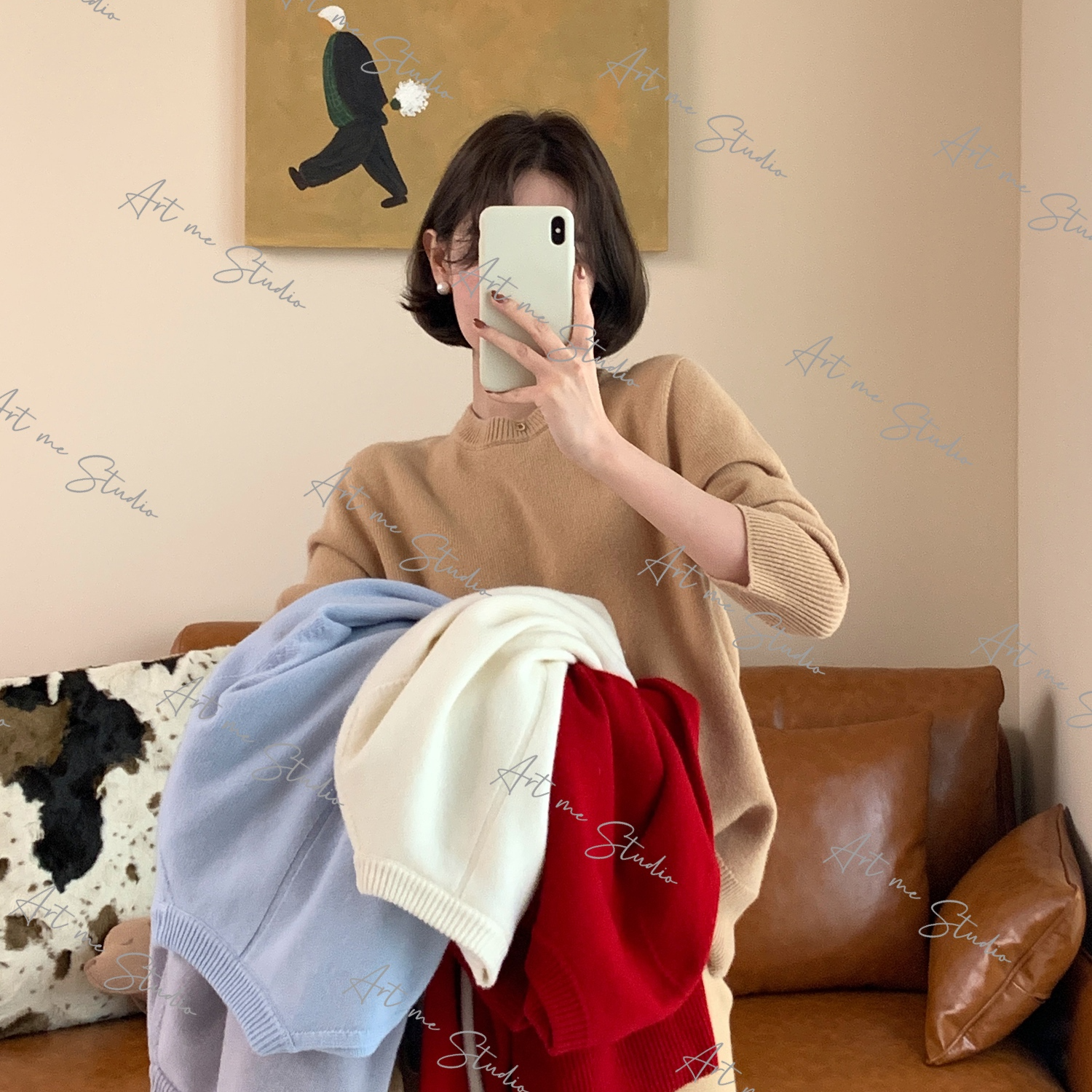 【ART ME】100澳羊毛慵懒六色针织上衣w24566