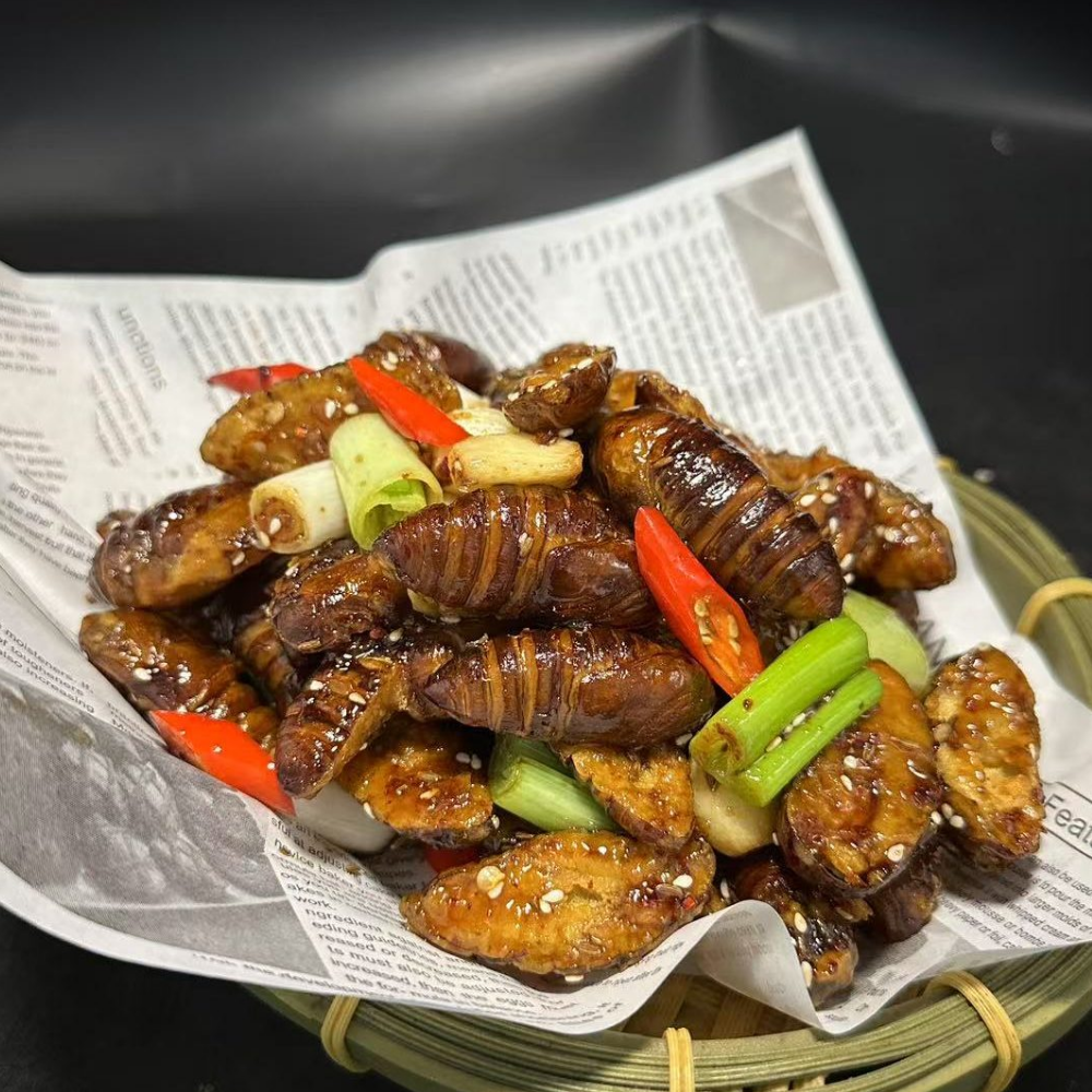 京葱烧烤酥蚕蛹教程