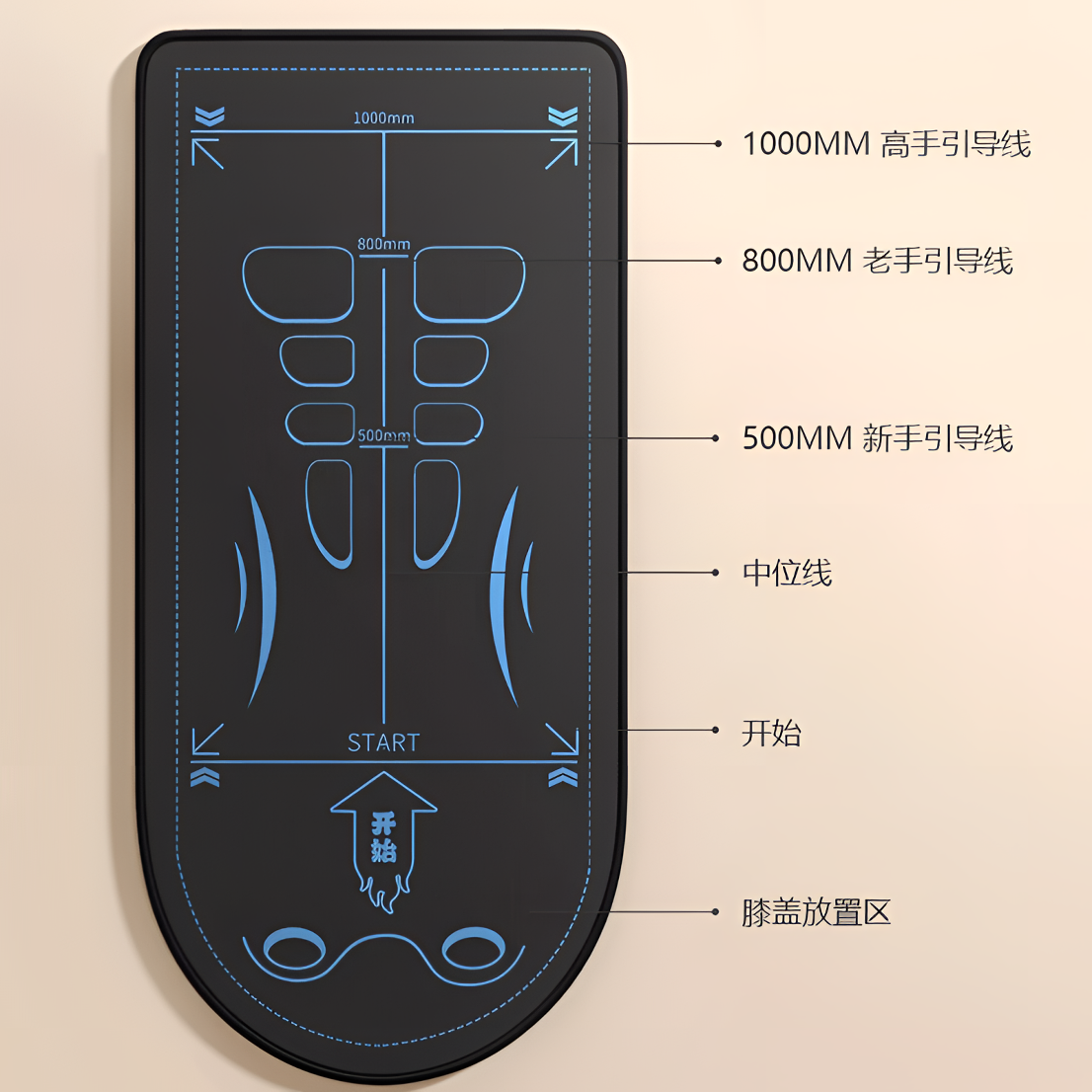 新款健腹轮专用地垫静音减震瑜伽垫家用男女健身跳绳跪垫