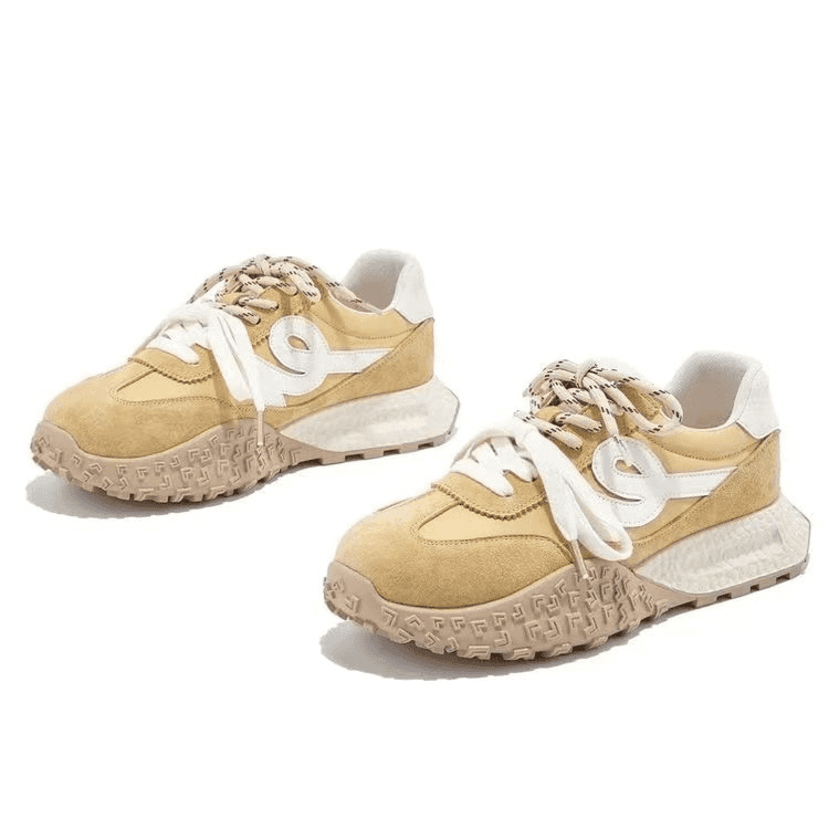 2025春爆款轻奢鞋子款双鞋带厚底增高德训鞋女百搭板鞋复古阿甘鞋