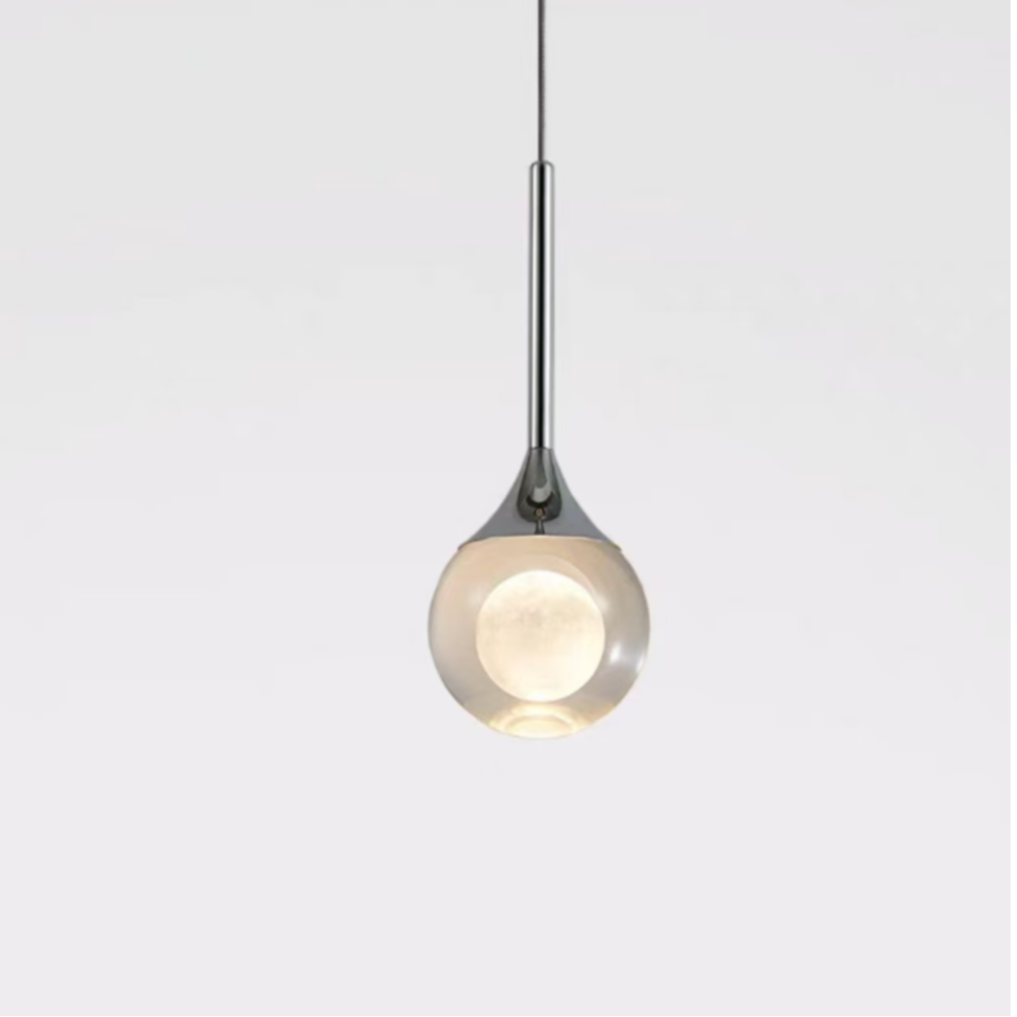 轻奢简约小吊灯床头背景卧室灯个性北欧水晶灯长线小吊主卧新款