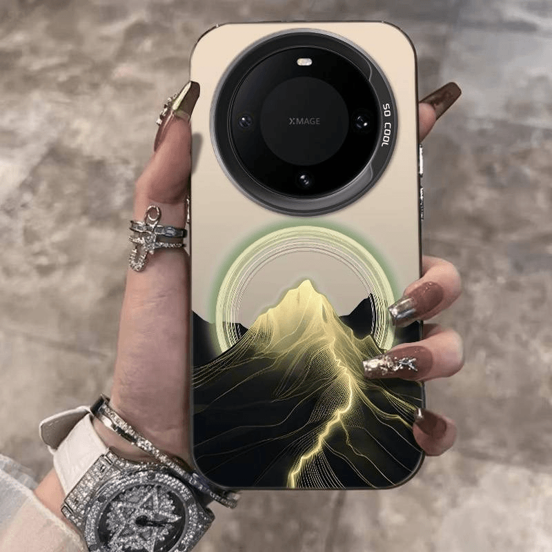 日照金山适用华为mate60pro手机壳mate70创意P80/70/50磨砂防摔套