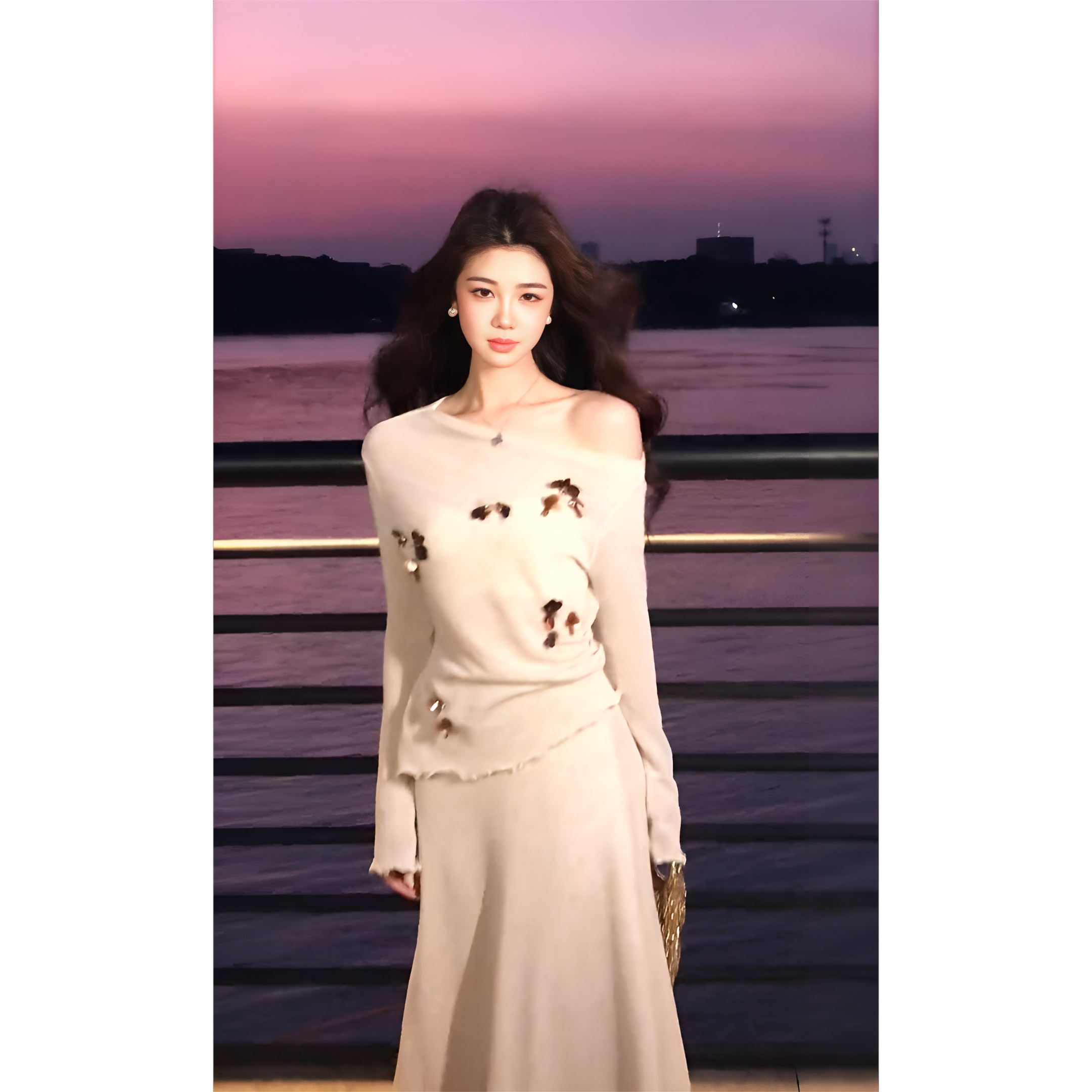 MARIE.COCO法式轻奢风两件套女独特别致绝美长袖上衣气质半身裙秋