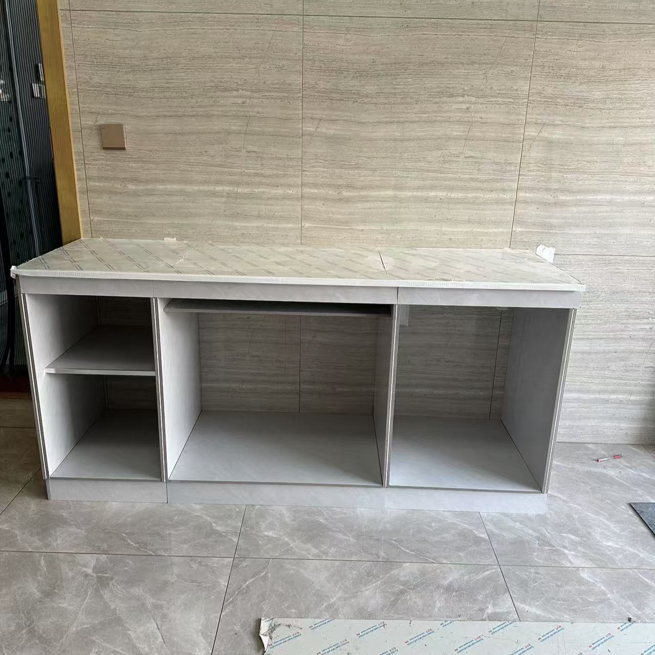 纯瓷砖柜体+铝蜂窝底板 不含台面柜门