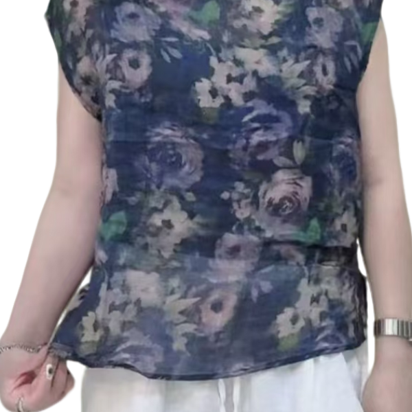 新款女士遮肉小花打底衫/介意色差勿拍