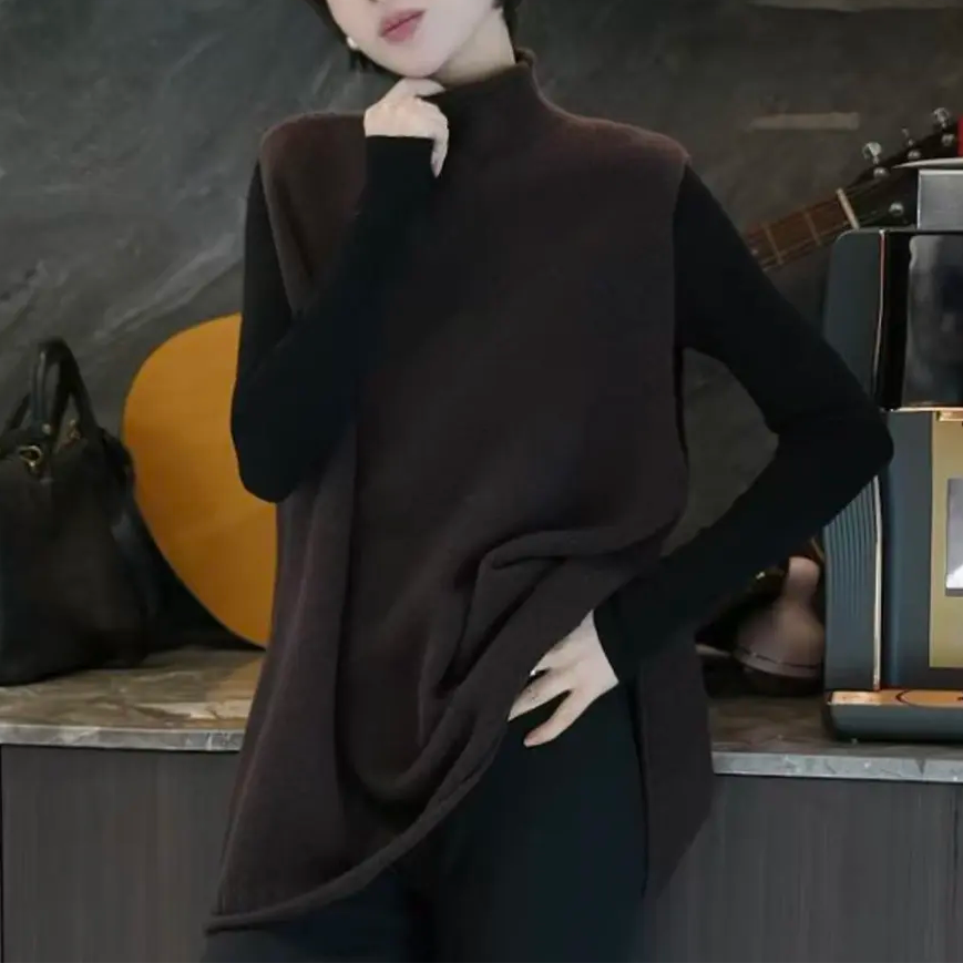 【穿到零下十度】加厚100%纯羊毛立领无袖针织马甲女士MG8506