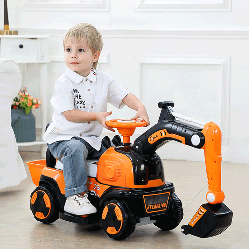 挖掘机玩具车超大号可坐骑男孩升级工程车豪华电动挖土机挖挖机