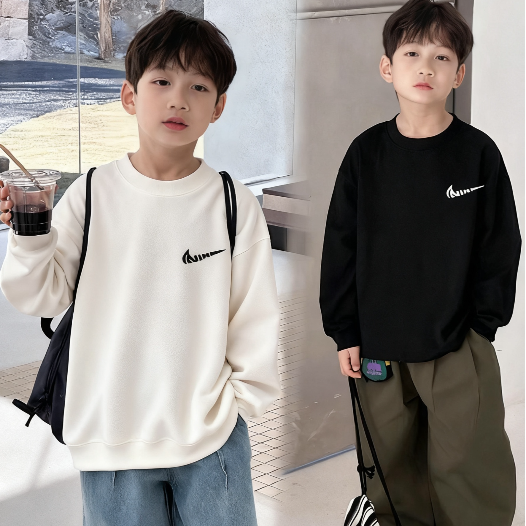 儿童男童卫衣2025春秋新款中大童外套男孩秋装痞帅t恤长袖上衣潮T