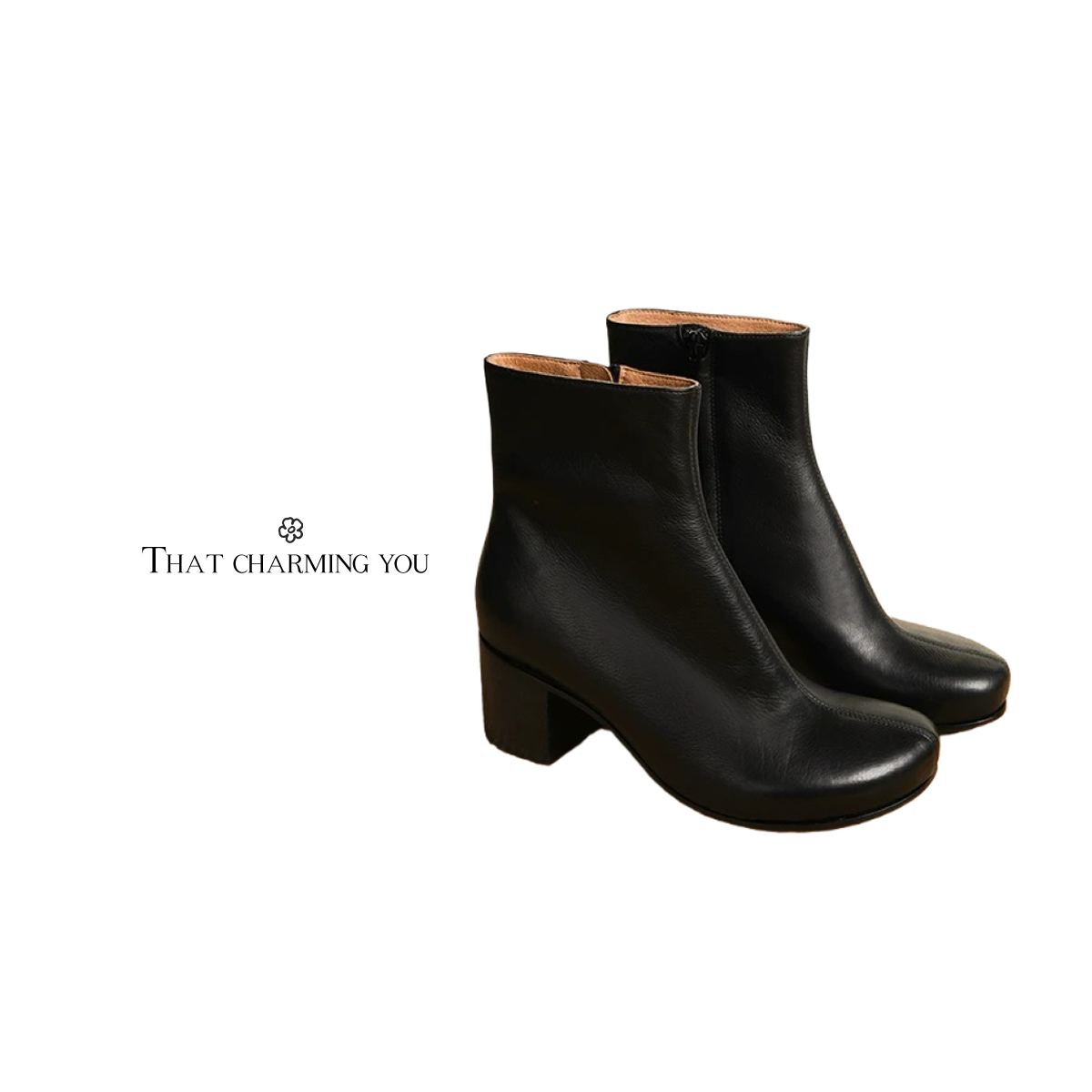 WAWA【知性女主】简约高级感牛皮英伦复古短靴