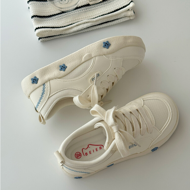 Moleubak原创美式板鞋子女款2025新款厚底百搭运动休闲鞋子小白鞋