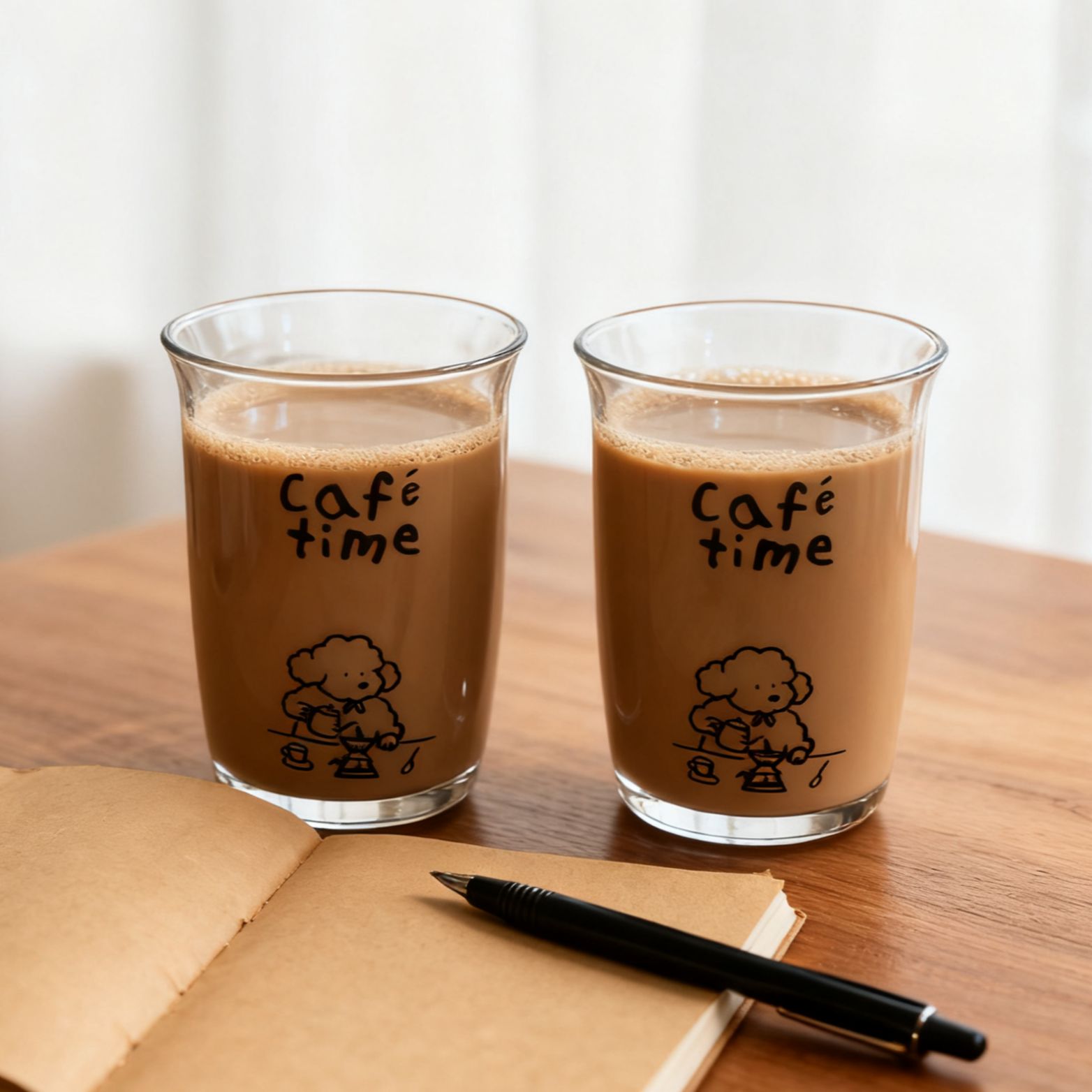 媚家三只装INS风高颜值玻璃翻口杯家用咖啡厅大容量咖啡杯果汁杯