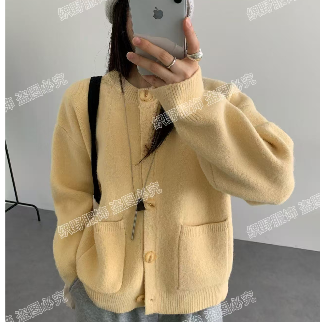 送洗衣袋【850克高克重原版正版加厚】慵懒高密度软糯大口袋毛衣女