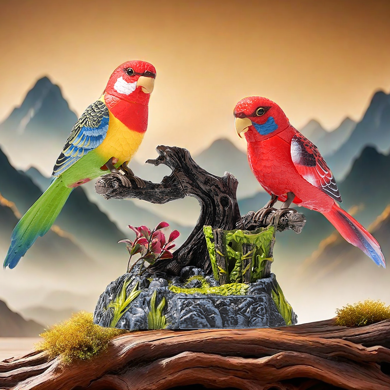 会学说话的智能鹦鹉仿真声控感应会动会叫小鸟电动玩具摆件老人