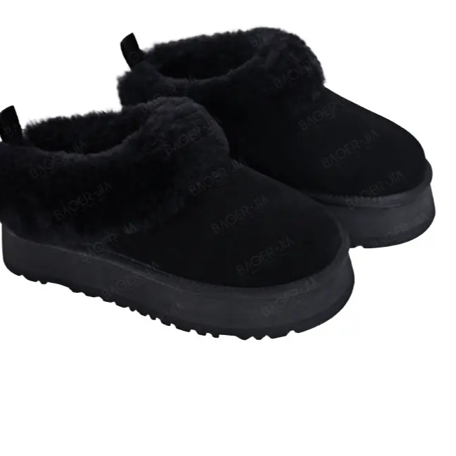 秋冬新款时尚百搭雪地靴 雪地靴厚底短筒平跟防脏棉鞋时尚雪地靴