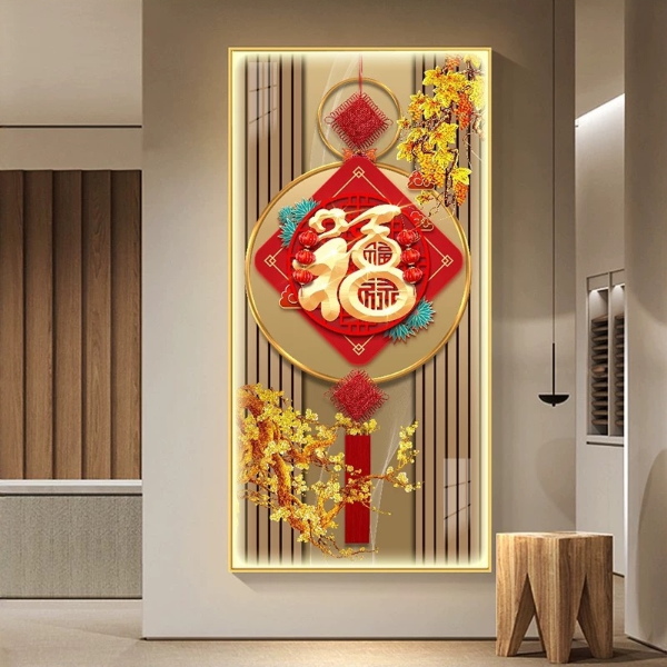 福玄关葫芦镶钻壁画挂画墙壁玄关挂画装饰画玄关装饰画