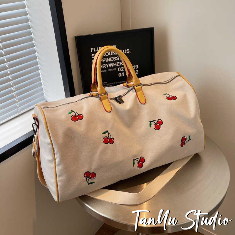 探屿旅行包女大容量轻便超大帆布学生行李袋手提旅游包外出收纳包