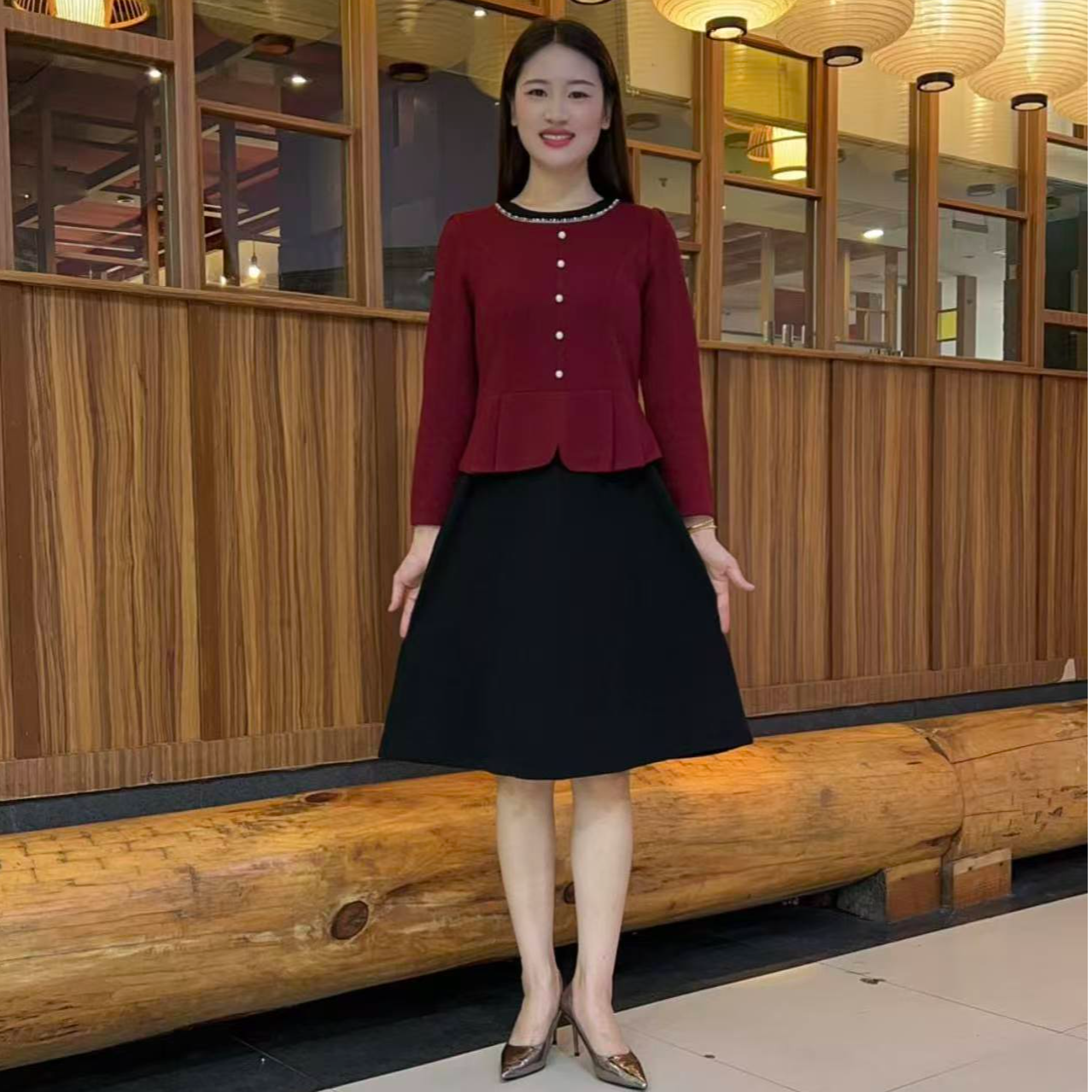 端庄优雅妈妈连衣裙秋装假两件气质高贵时尚大码显瘦中老年a字裙
