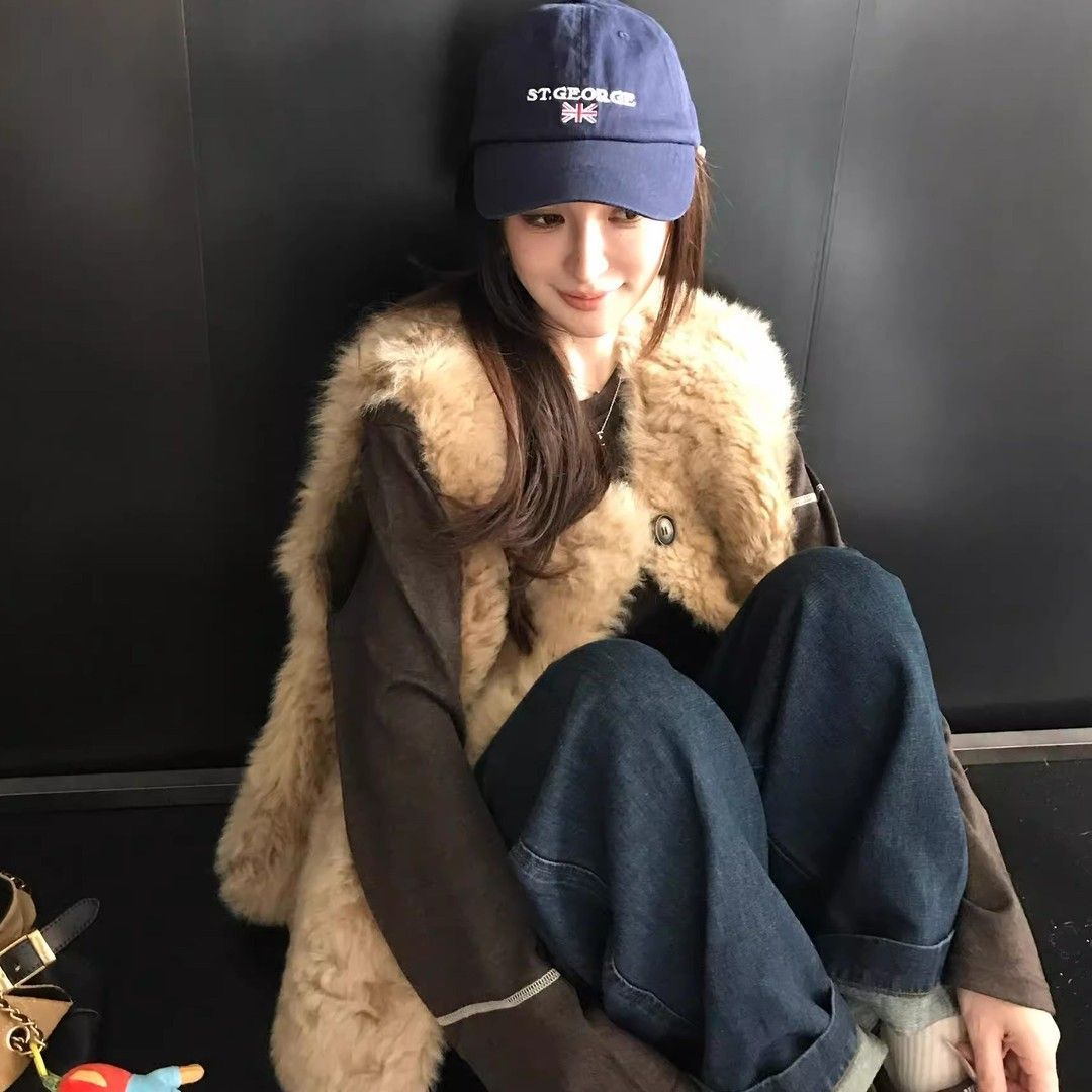 “欧尼马甲”托斯卡纳毛毛坎肩外套秋冬加厚百搭皮毛一体马甲女短款