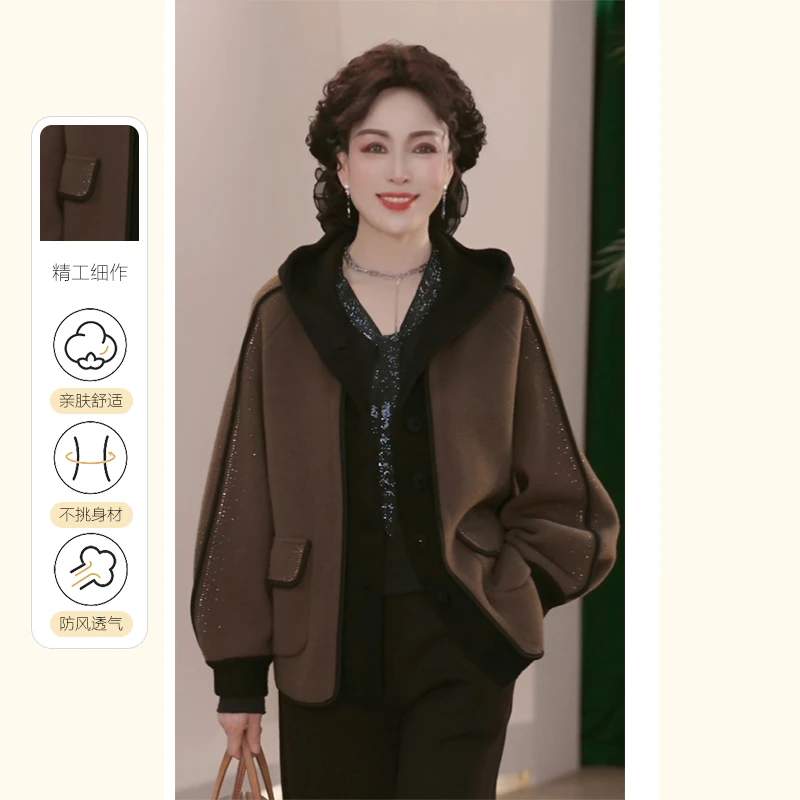 2025新款妈妈装秋装洋气上衣服气质中年女装休闲时尚百搭短外套