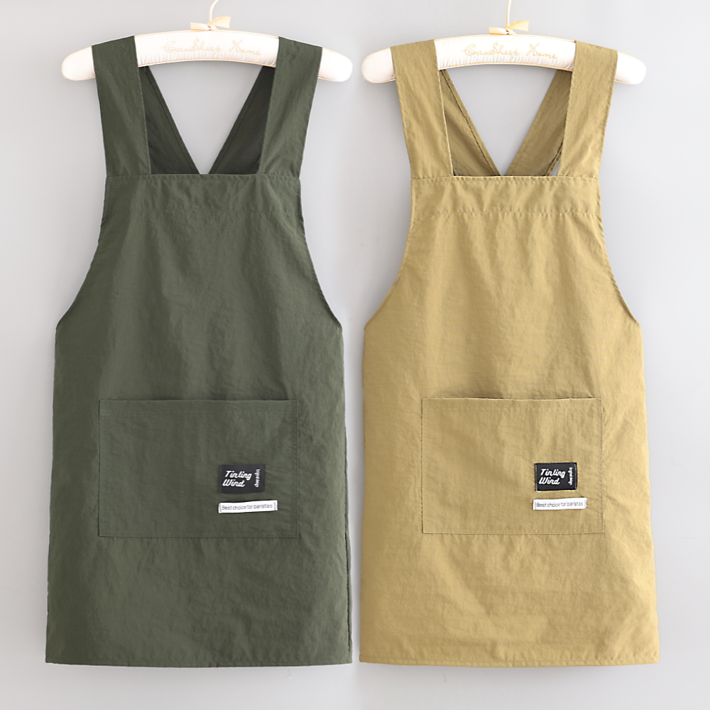 25年爆款简约家用围裙厨房做饭工作服舒适透气定制罩衣男女同款