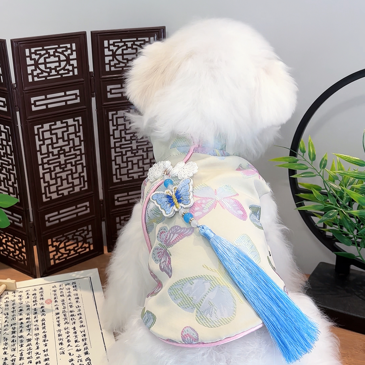 新中式国风宠物旗袍狗狗猫咪衣服中小型犬适用比熊泰迪雪纳瑞