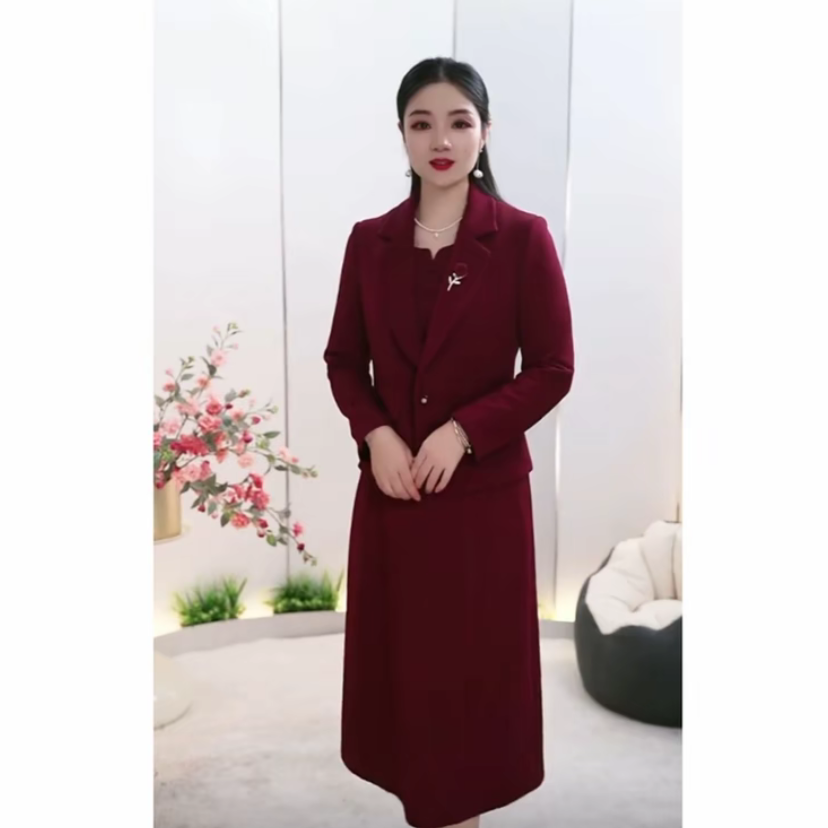 茵茵女装【两件套】3513新款改良气质妈妈装轻奢国风显瘦遮肉喜妈妈