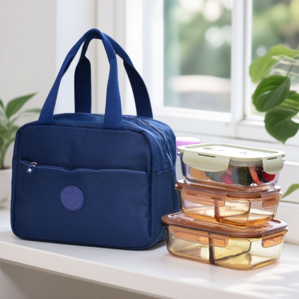 【双11机制】上班族保温铝箔饭盒包女生高颜值袋带饭手提包