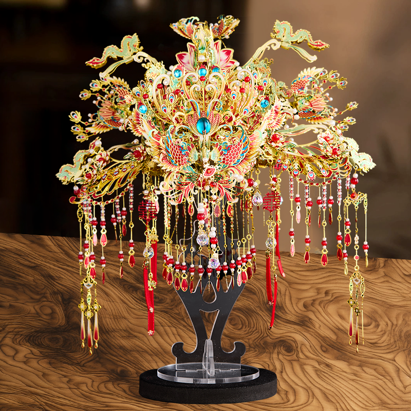 凤冠金属拼图diy手工材料3d立体拼装模型喜扇新婚礼物送闺蜜老婆