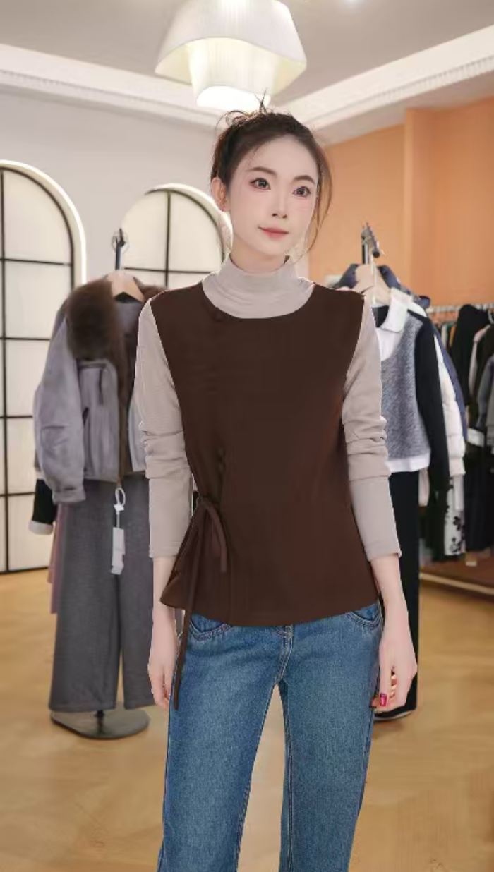 Z8767德绒时尚打底秋冬新款宽松显瘦女洋气百搭针织衫