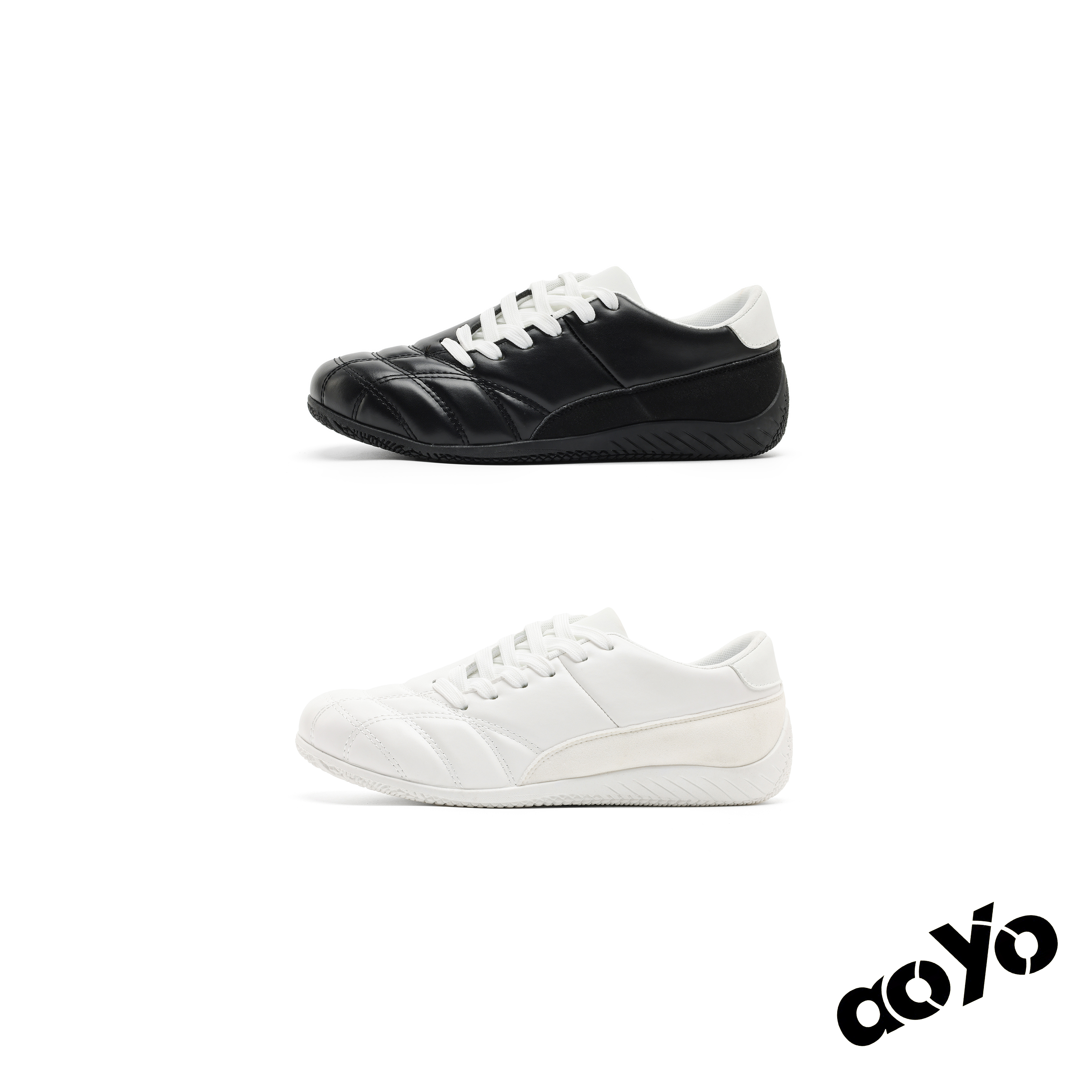 aoyoSHUTTTLE美式复古赛车鞋  低帮斜系带足球薄底德训鞋