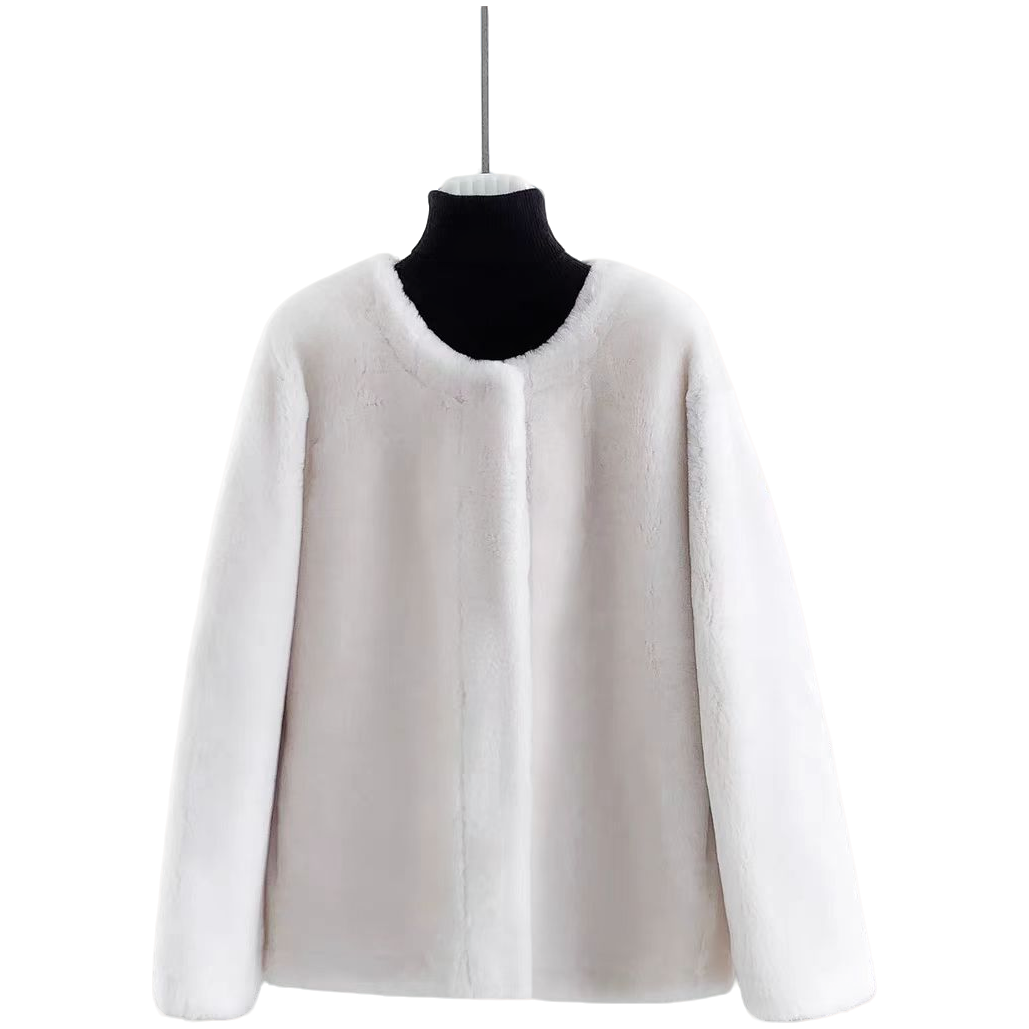 澳洲美利奴羊毛皮毛一体外套女 宽松皮草外套82501