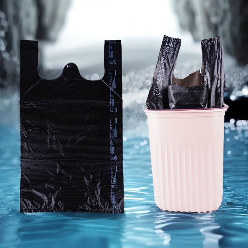 杜盾免撕收口垃圾袋加厚家用中大号抽绳黑色手提式一次性塑料袋