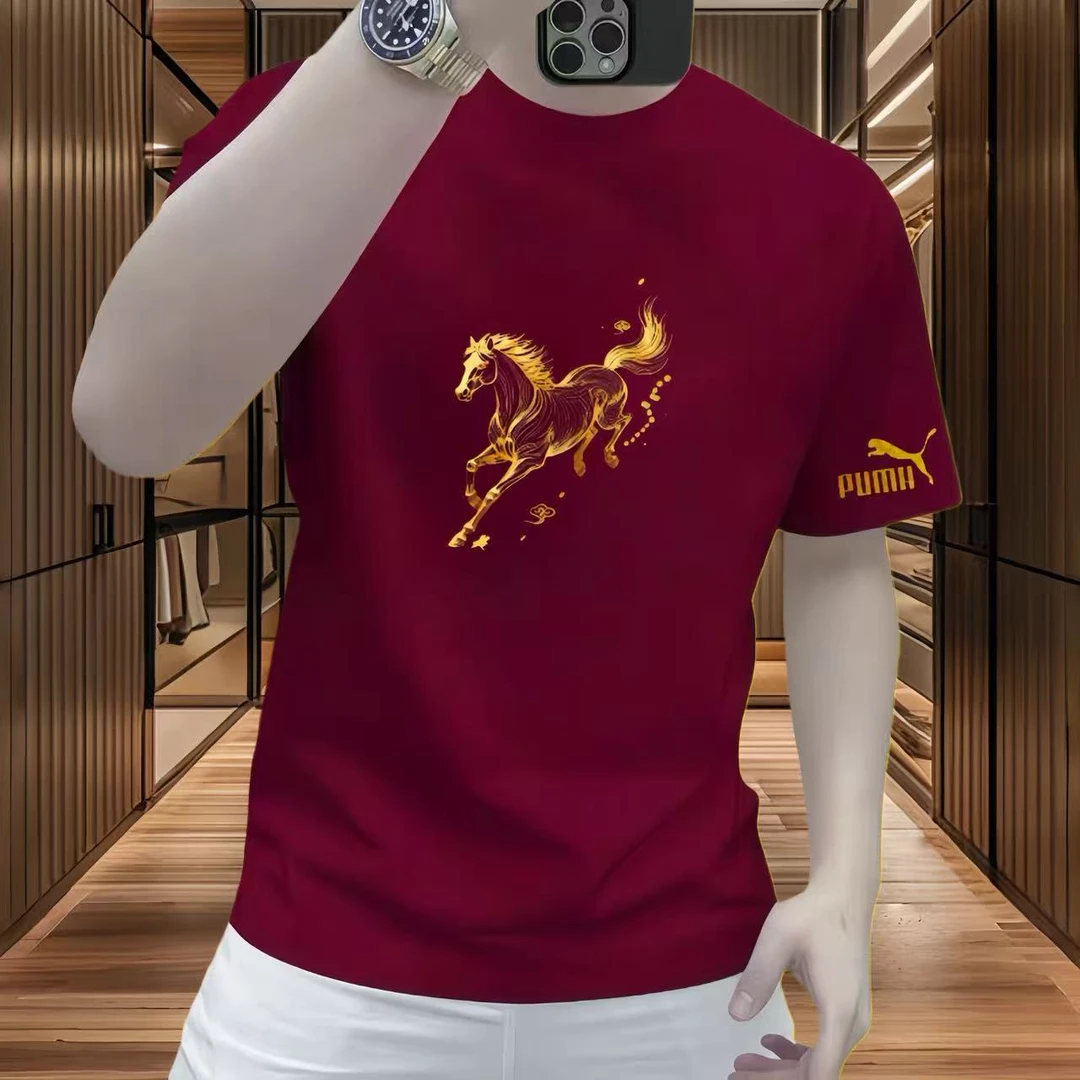 纯棉男版新款潮牌短袖打底衫时尚百搭圆领男上衣