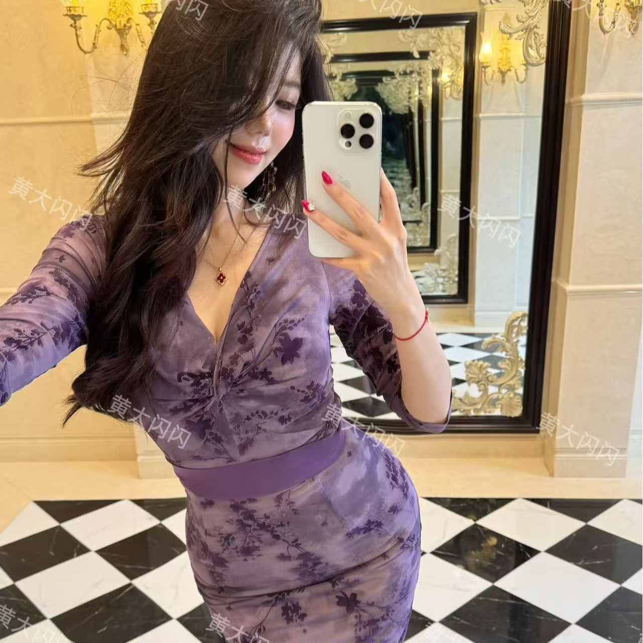 【HDSS】(美艳人妻)随拍气质修身纯欲女人显瘦长袖连衣裙ZZF2855
