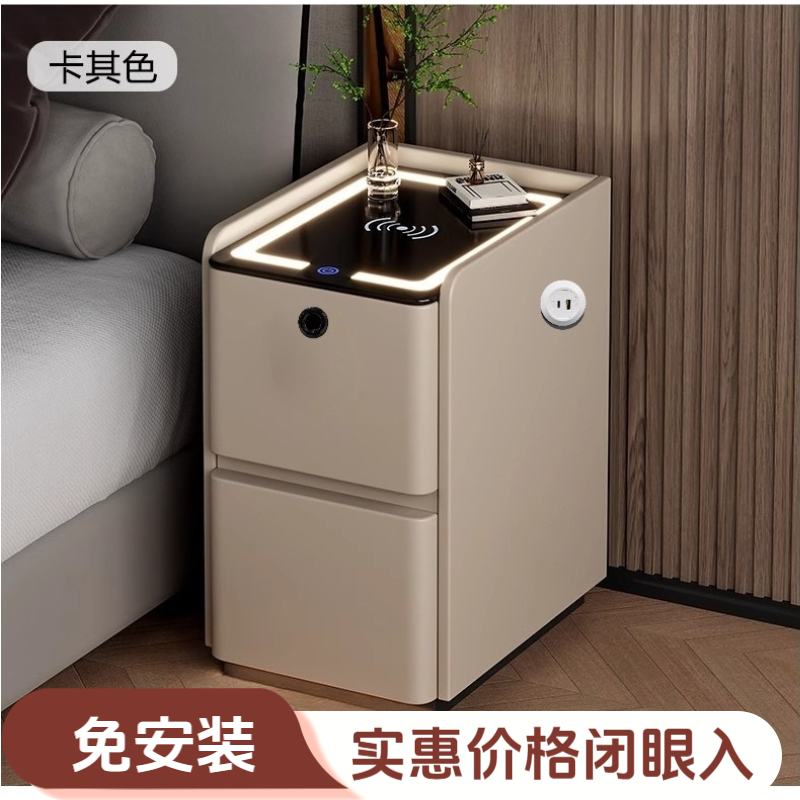 实木床头柜功能主卧室最新床头柜最新款2025高档大气床头柜卧室