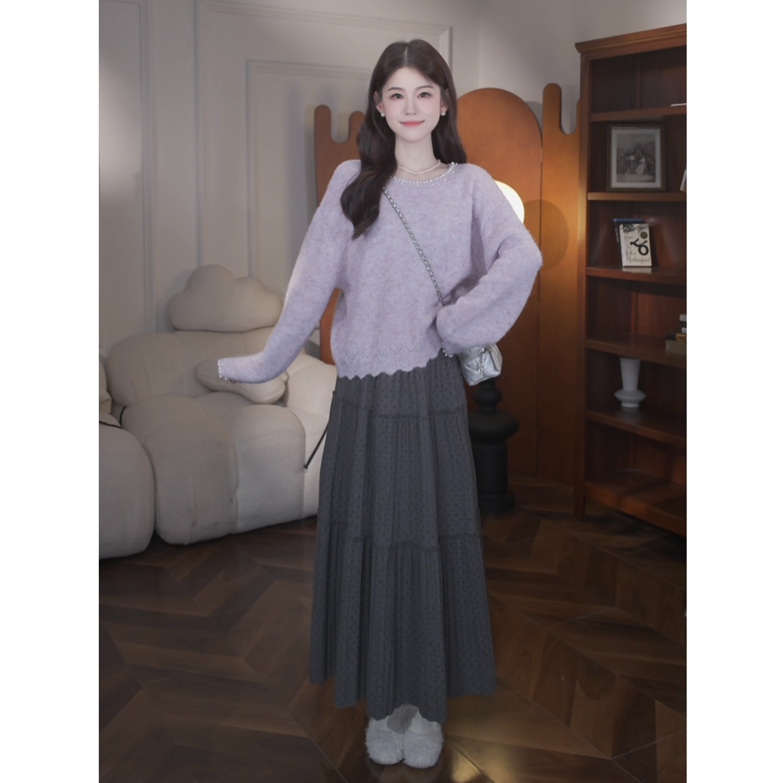 鹿向南【碎冬手记】秋冬新款温柔韩系简约慵懒气质毛衣套装女