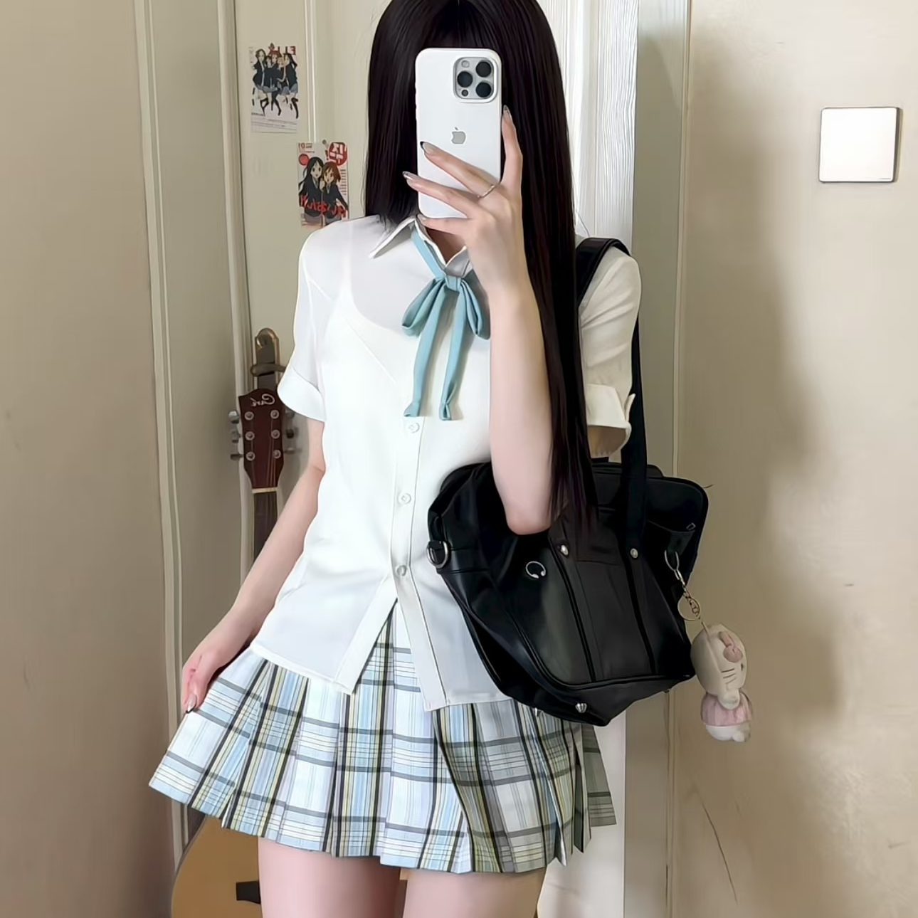 春日青【青禾颂】半身裙正版jk格裙日系漫学院风百褶裙制服短裙女