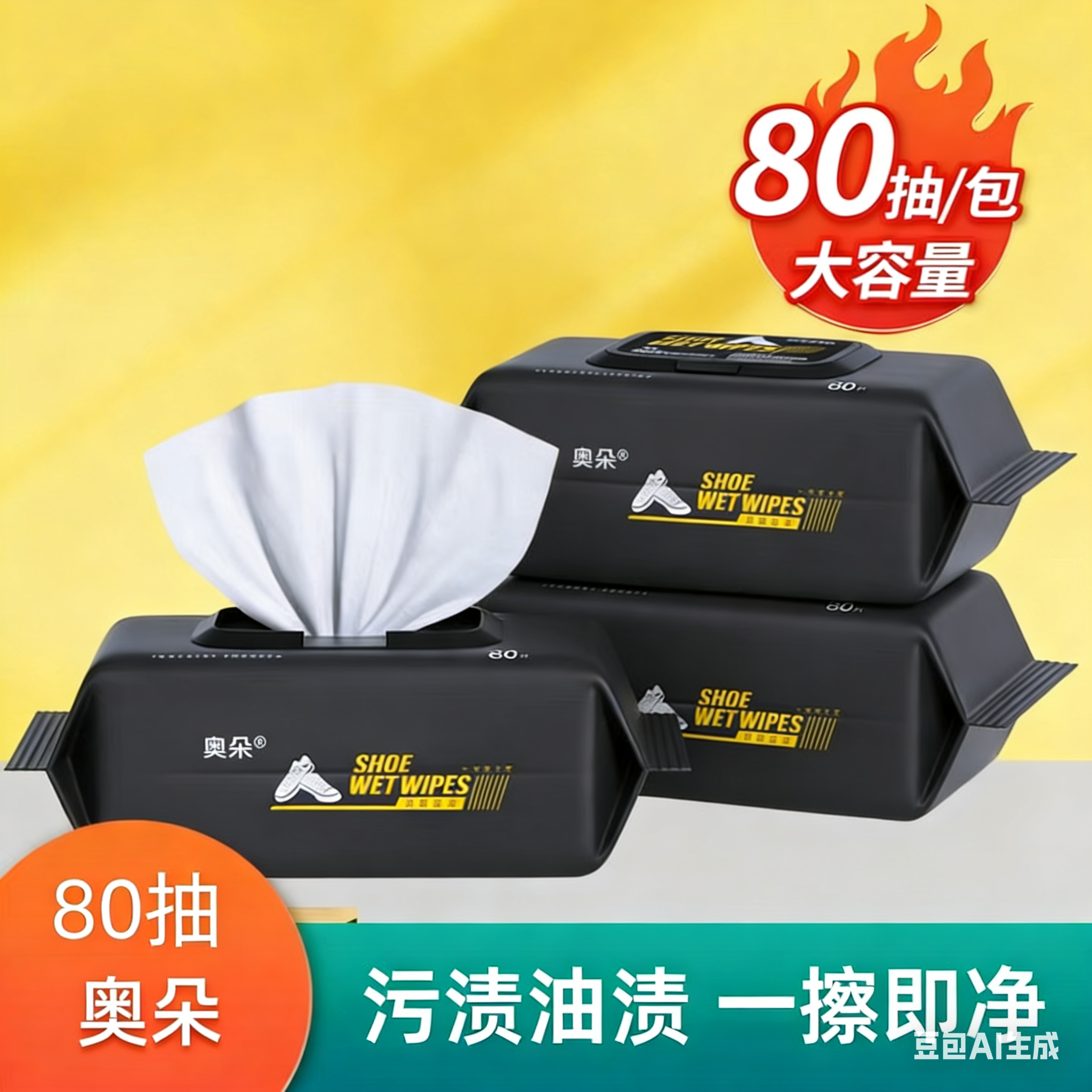 【官方正品】80抽80擦鞋湿巾去污湿巾擦鞋神器清洁去污