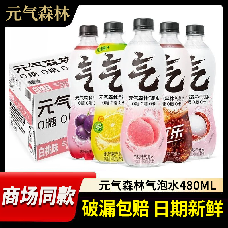 15瓶】元气森林气泡水480ml多口味0糖休闲追剧聚餐夏日网红饮料