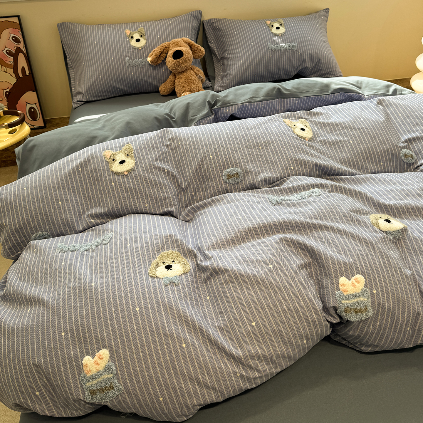 A类卡通全棉磨毛被套单件秋冬季加厚纯棉被罩单人1.5米宿舍棉被单