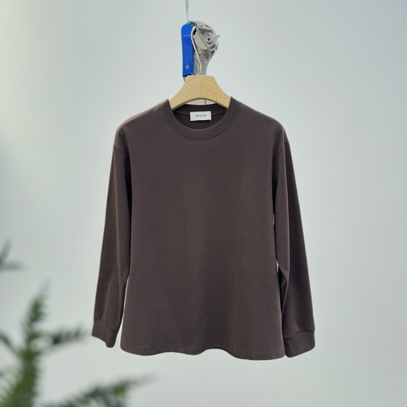 男士圆领百搭新款纯色长袖T恤秋冬大码休闲简约百搭内搭打底衫