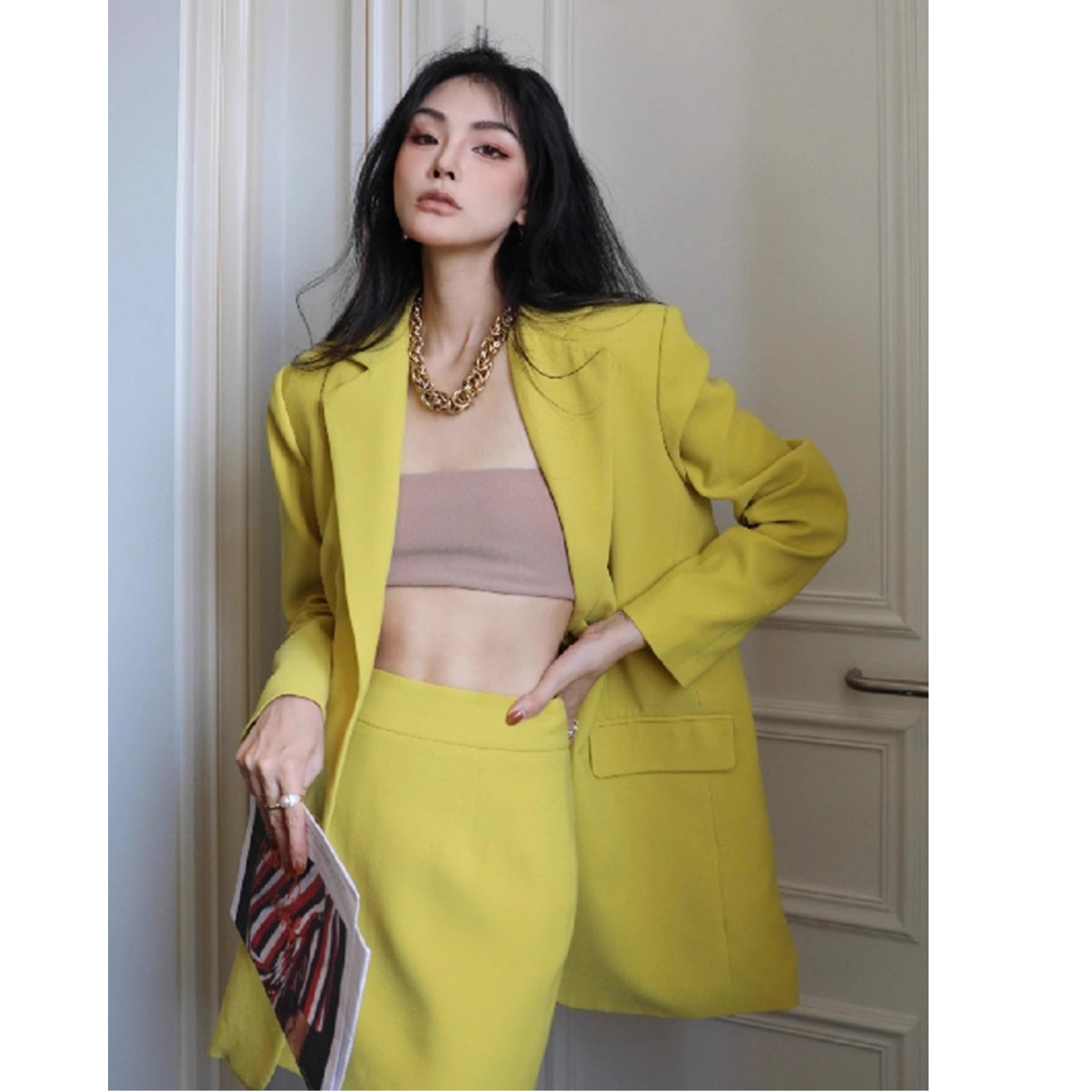 今年流行的气场强大女装西装套裙2025新款时尚潮流西装外套半身裙