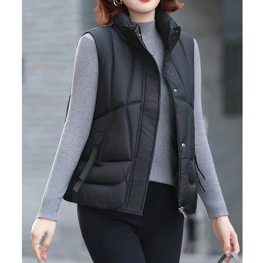 小施家时尚立领百搭设计款厚马夹117