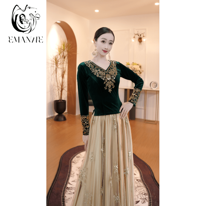 E25Q87依曼之舞异域风情新款上衣跳舞气质民族风新疆舞蹈服装