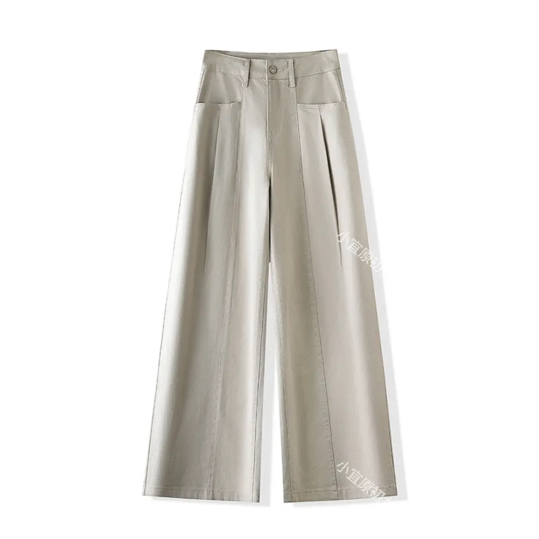 小宜原初大阔腿牛仔裤女秋季新款宽松休闲直筒显瘦百搭拖地长裤