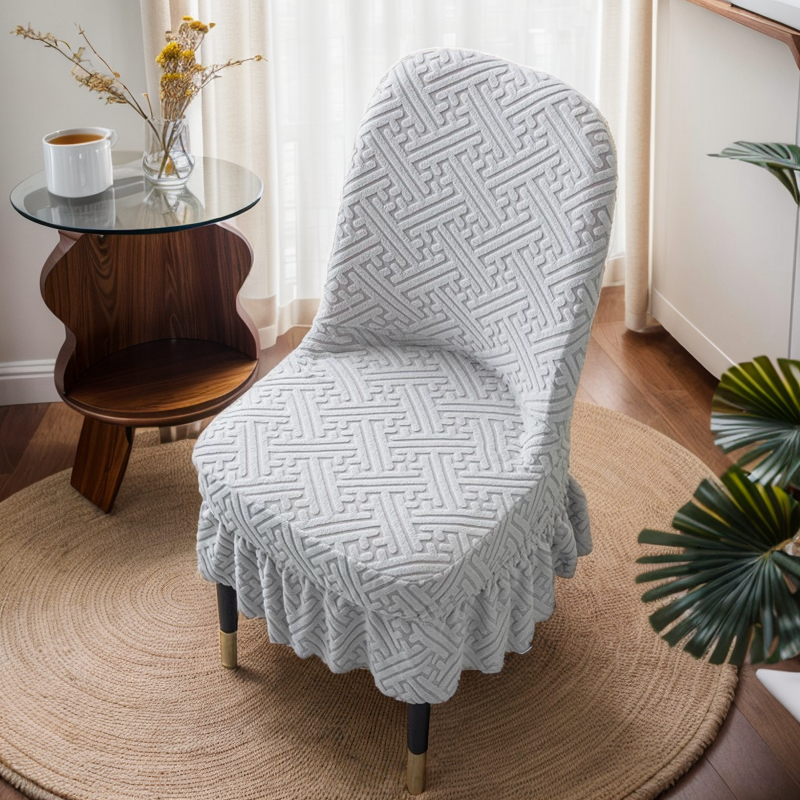 大弧形椅子套异形凳子座椅套罩拼色简约加厚弹力餐椅套家用凳子套