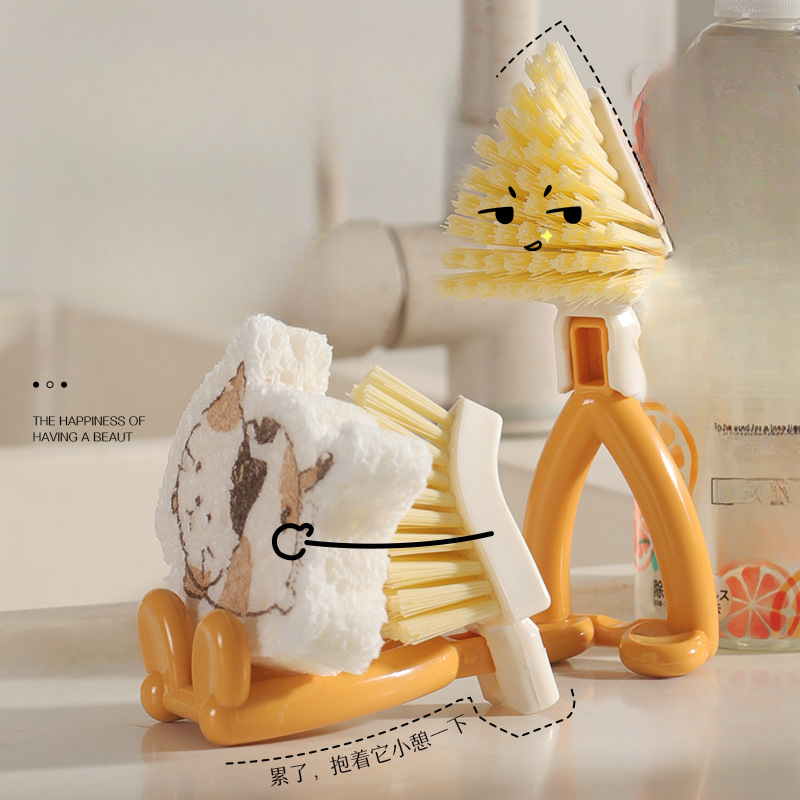 缝隙清洁刷三角刷子可折叠厨房沥水架网篮灶台浴室排水口清洁