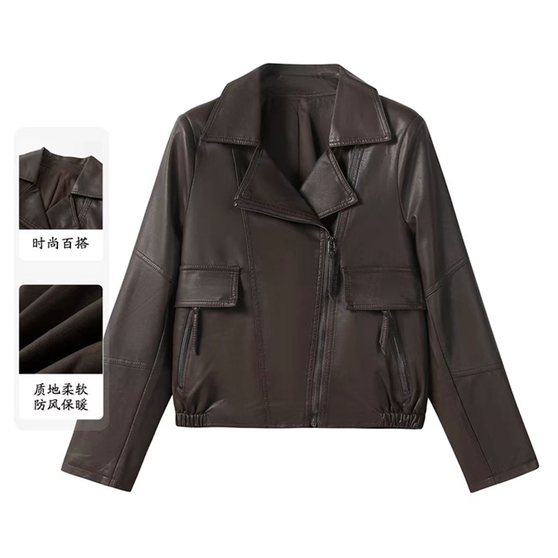 2025海宁皮衣女士外套皮衣修身显瘦时尚百搭春秋爆款外套1616
